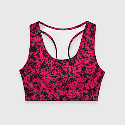 Топик спортивный женский Ярко-розовый пятнистый, цвет: 3D-принт