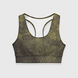 Топик спортивный женский Текстура - Dirty green, цвет: 3D-принт