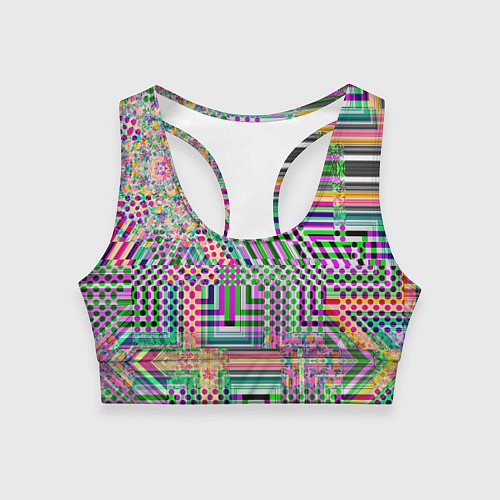 Женский спортивный топ Геометрическая абстракция ультра / 3D-принт – фото 1