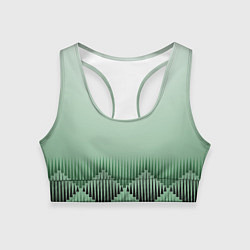 Топик спортивный женский Зеленый градиент с ромбами, цвет: 3D-принт