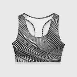 Топик спортивный женский Черно-белые полосы абстракция, цвет: 3D-принт