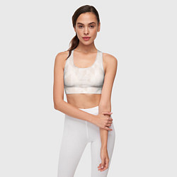 Топик спортивный женский Бежевый треугольный, цвет: 3D-принт — фото 2