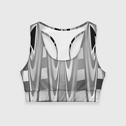 Топик спортивный женский Серая геометрия, цвет: 3D-принт