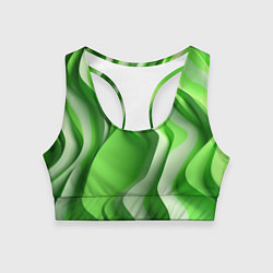 Топик спортивный женский Зеленые объемные полосы, цвет: 3D-принт