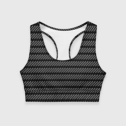 Топик спортивный женский Атмосфера паттерн черный, цвет: 3D-принт