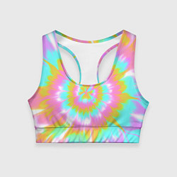 Женский спортивный топ Tie-Dye кислотный в стиле барби