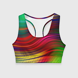 Женский спортивный топ Разноцветный абстрактный узор волны