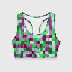 Топик спортивный женский Ретро Квадраты, цвет: 3D-принт