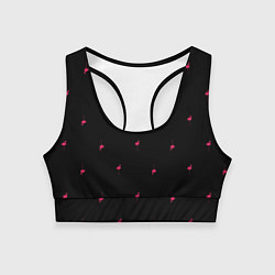 Топик спортивный женский Розовый фламинго патерн, цвет: 3D-принт
