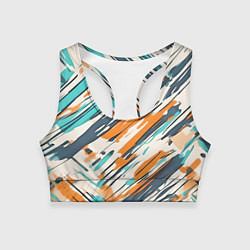 Топик спортивный женский Абстракция разноцветная, цвет: 3D-принт
