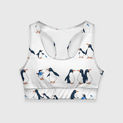 Топик спортивный женский Семейство пингвинов на прогулке, цвет: 3D-принт