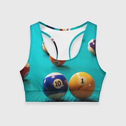 Топик спортивный женский Бильярдные шары, цвет: 3D-принт