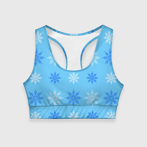 Женский спортивный топ Геометрия снежинок / 3D-принт – фото 1