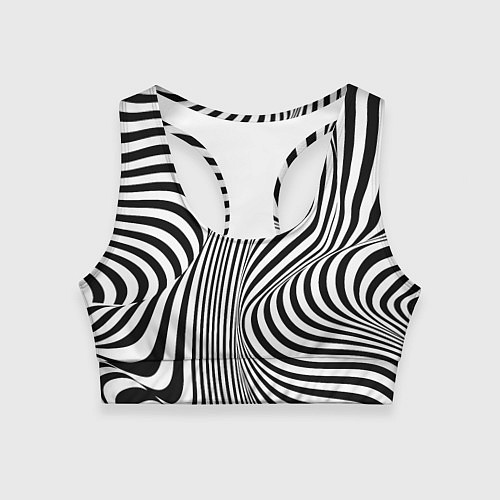 Женский спортивный топ Цвета зебры оптическая иллюзия / 3D-принт – фото 1