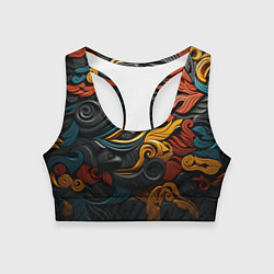 Топик спортивный женский Абстракция в этническом стиле, цвет: 3D-принт