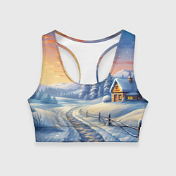 Женский спортивный топ Предновогодний восход