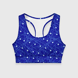 Топик спортивный женский Звездопад на синем, цвет: 3D-принт
