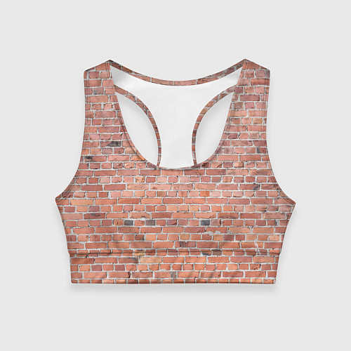 Женский спортивный топ Кирпичная стена узор / 3D-принт – фото 1