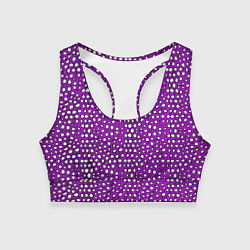 Топик спортивный женский Белые пузырьки на фиолетовом фоне, цвет: 3D-принт