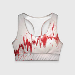 Топик спортивный женский Сердечный ритм, цвет: 3D-принт