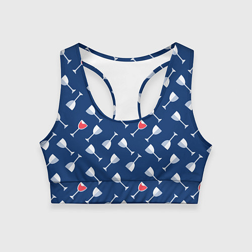 Женский спортивный топ Бокальчик винишка / 3D-принт – фото 1