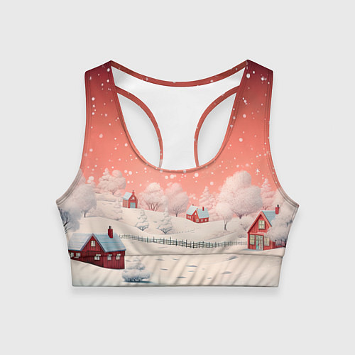 Женский спортивный топ Волшебство новогодней ночи / 3D-принт – фото 1