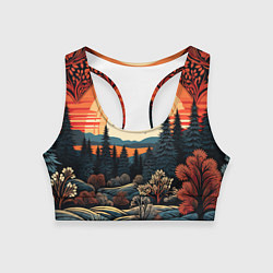 Женский спортивный топ Мерцание праздника новогодний орнамент