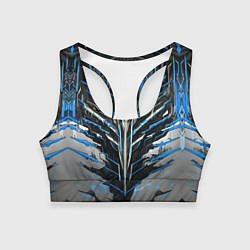Топик спортивный женский Киберпанк доспех синий, цвет: 3D-принт