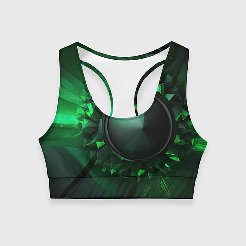 Женский спортивный топ Искусство зеленой абстракции / 3D-принт – фото 1