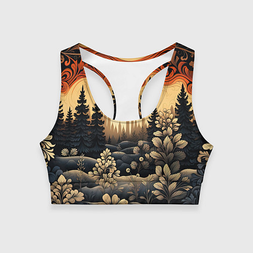 Женский спортивный топ Волшебные орнаменты / 3D-принт – фото 1