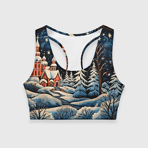 Женский спортивный топ Морозное утро / 3D-принт – фото 1