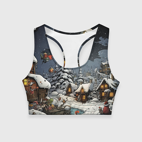 Женский спортивный топ Волшебство новогодней ночи / 3D-принт – фото 1