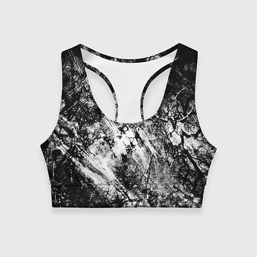 Женский спортивный топ Зимний лес узоры / 3D-принт – фото 1