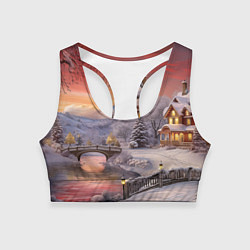 Женский спортивный топ Морозная сказка праздника