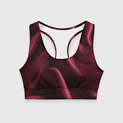 Топик спортивный женский Бордовый шелк, цвет: 3D-принт