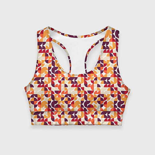 Женский спортивный топ Паттерн в стиле баухаус / 3D-принт – фото 1
