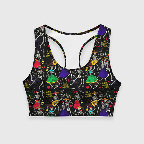 Женский спортивный топ Dia de los muertos / 3D-принт – фото 1