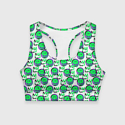 Топик спортивный женский The Crowned smiley, цвет: 3D-принт