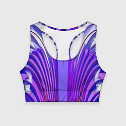 Топик спортивный женский Фиолетовые линии и полосы, цвет: 3D-принт