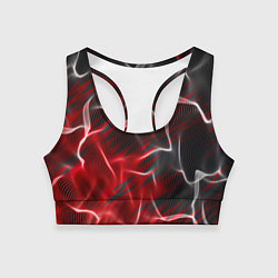 Топик спортивный женский Дым и красные текстуры, цвет: 3D-принт