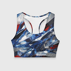 Топик спортивный женский Абстрактные осколки стеклянных кристалов, цвет: 3D-принт