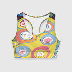 Топик спортивный женский Хиппи арт, цвет: 3D-принт
