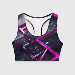 Топик спортивный женский Фиолетовая абстрактная конструкция, цвет: 3D-принт