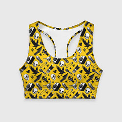 Женский спортивный топ Музыкальный рокенрольный узор