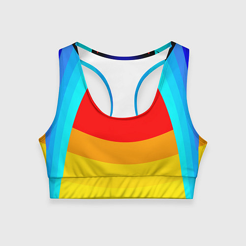 Женский спортивный топ Цветные фигуры / 3D-принт – фото 1