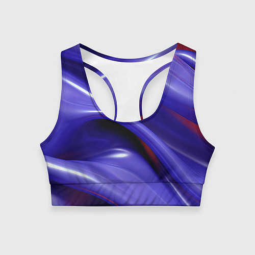 Женский спортивный топ Фиолетовые абстрактные волны / 3D-принт – фото 1