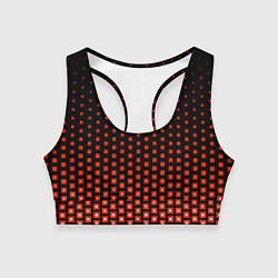 Топик спортивный женский Красные квадраты, цвет: 3D-принт
