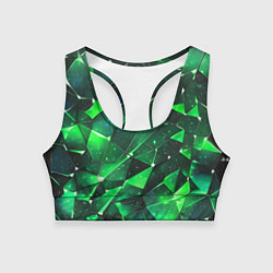 Топик спортивный женский Зелёное разбитое стекло, цвет: 3D-принт