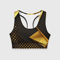 Топик спортивный женский Золотистая текстура абстракт, цвет: 3D-принт