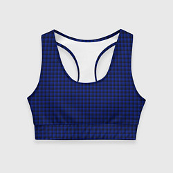 Топик спортивный женский Паттерн объёмные квадраты тёмно-синий, цвет: 3D-принт